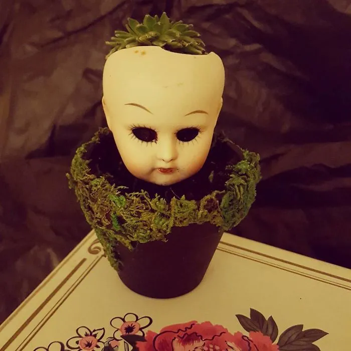 145 People Who Turned Old Dolls Into Planters And Scared The Hell Out Of Their Neighbors