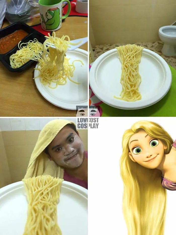 Vuelve el chico del cosplay barato con sus disfraces de bajo coste, y los resultados son divertidísimos y acertados (20+ imágenes)