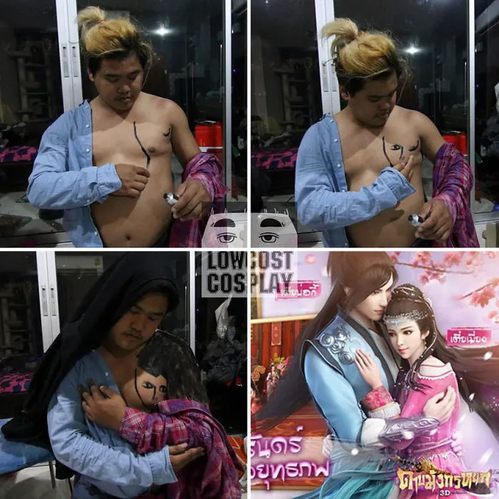 Vuelve el chico del cosplay barato con sus disfraces de bajo coste, y los resultados son divertidísimos y acertados (20+ imágenes)