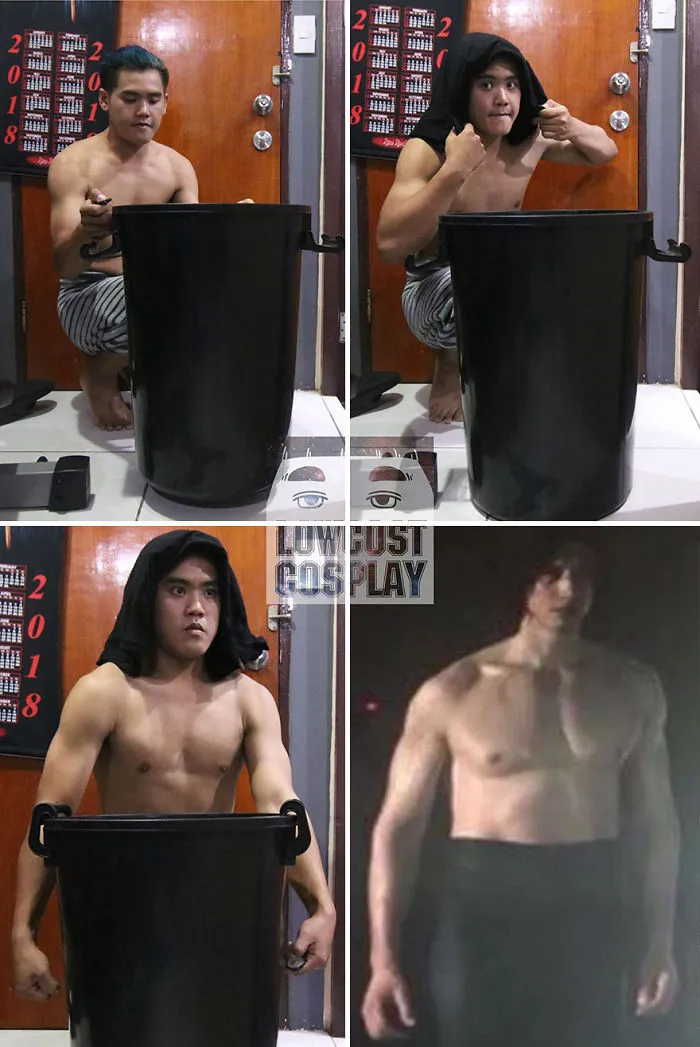 Vuelve el chico del cosplay barato con sus disfraces de bajo coste, y los resultados son divertidísimos y acertados (20+ imágenes)