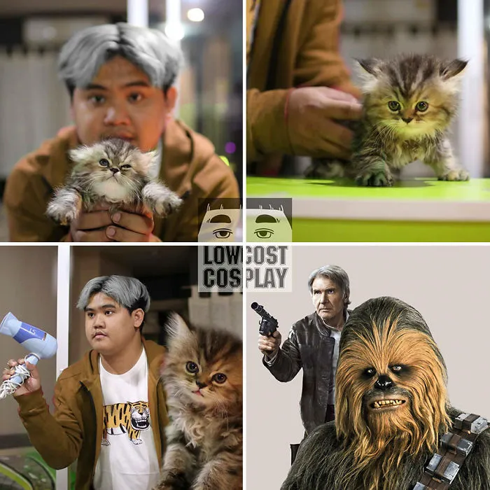 Vuelve el chico del cosplay barato con sus disfraces de bajo coste, y los resultados son divertidísimos y acertados (20+ imágenes)