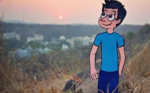 I Draw A Cartoon Version Of Myself Enjoying The Real World