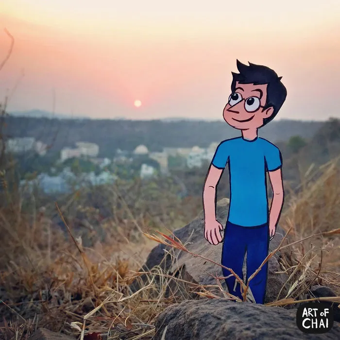 Chai Enjoys Climbing / Walks / Runs On The Hills In The City In The Evenings