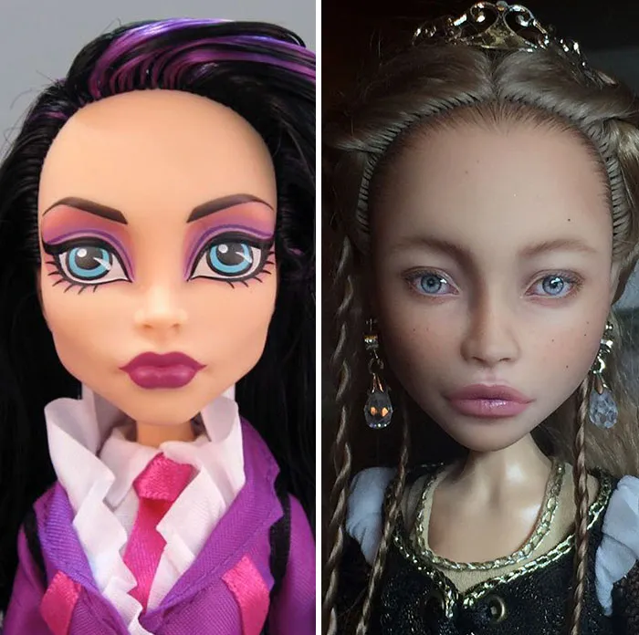 Ukrainian Artist Removes Makeup From Dolls To Repaint Them, And Result Is Almost Too Real