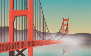 An Artist Illustrated America's Most Iconic Bridges In Retro Travel Poster Style