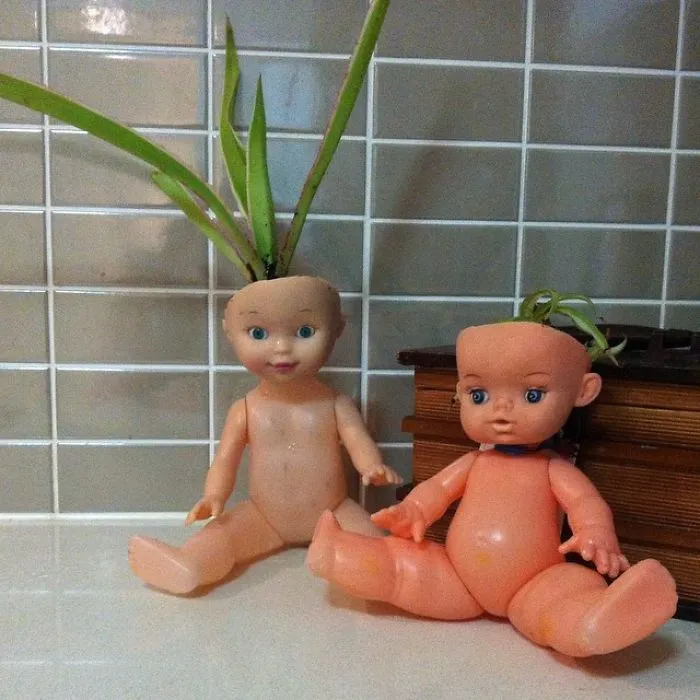 145 People Who Turned Old Dolls Into Planters And Scared The Hell Out Of Their Neighbors