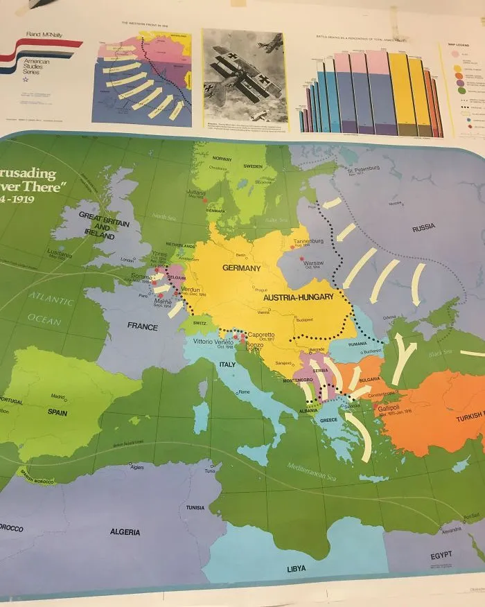 The Dark Green Spots Are Bodies Of Water And The Light Blue Is Italy, Greece, Romania, And Libya