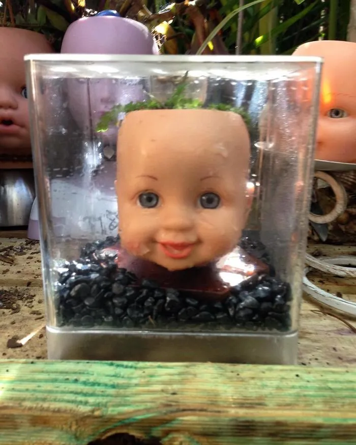 145 People Who Turned Old Dolls Into Planters And Scared The Hell Out Of Their Neighbors