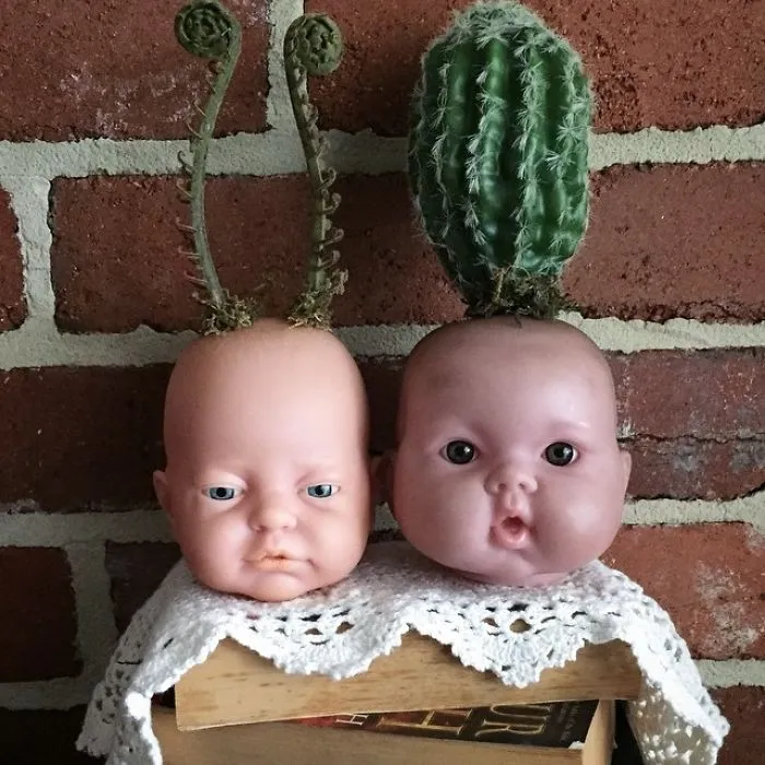 145 People Who Turned Old Dolls Into Planters And Scared The Hell Out Of Their Neighbors