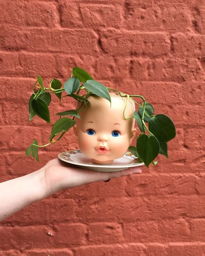 145 People Who Turned Old Dolls Into Planters And Scared The Hell Out Of Their Neighbors