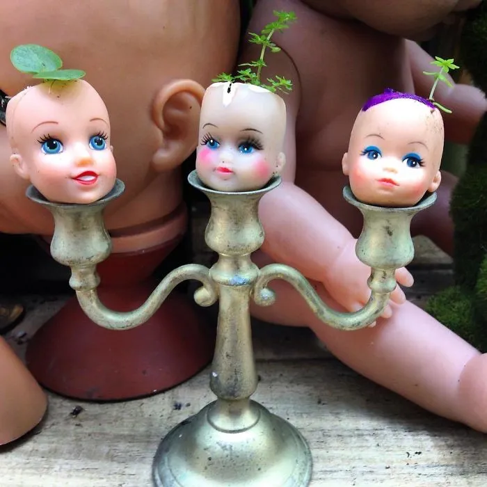 145 People Who Turned Old Dolls Into Planters And Scared The Hell Out Of Their Neighbors