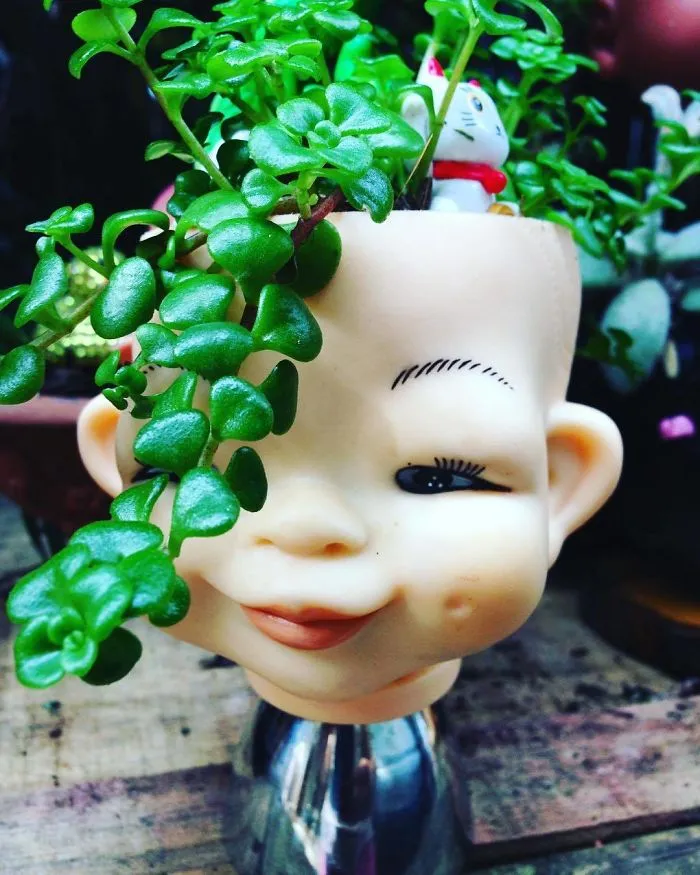 145 People Who Turned Old Dolls Into Planters And Scared The Hell Out Of Their Neighbors