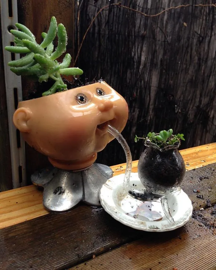145 People Who Turned Old Dolls Into Planters And Scared The Hell Out Of Their Neighbors
