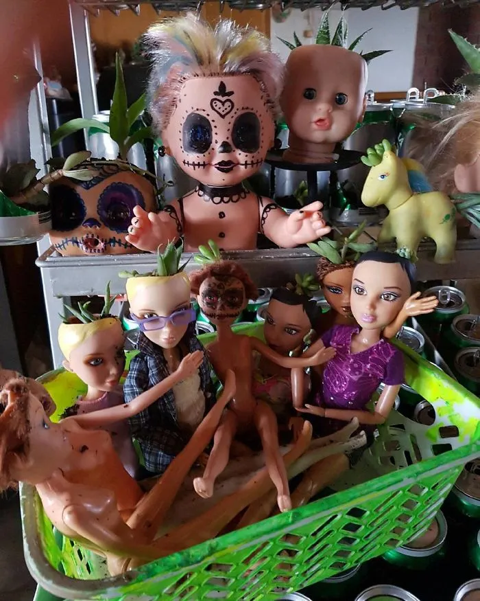 145 People Who Turned Old Dolls Into Planters And Scared The Hell Out Of Their Neighbors