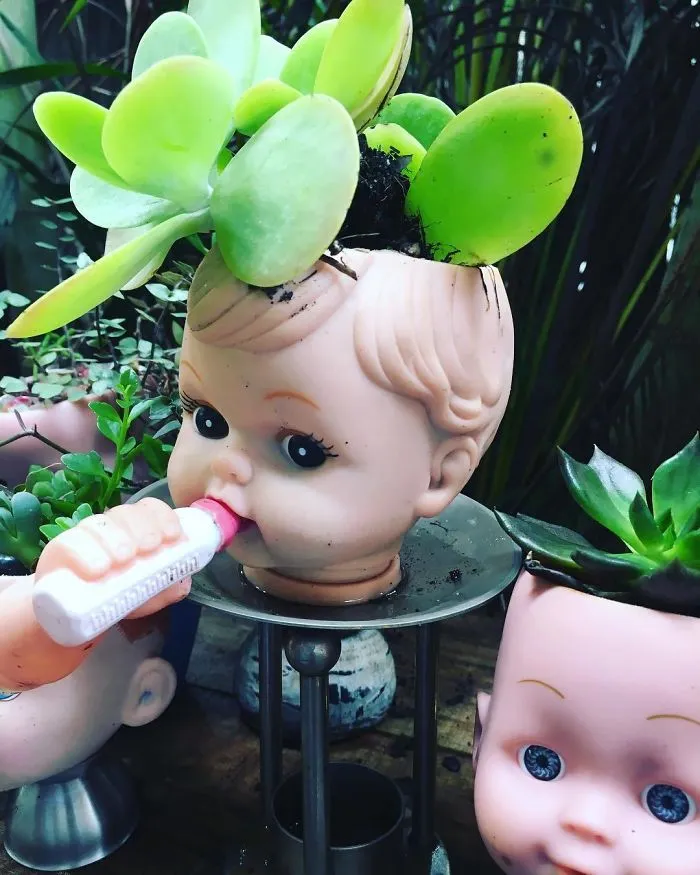 145 People Who Turned Old Dolls Into Planters And Scared The Hell Out Of Their Neighbors