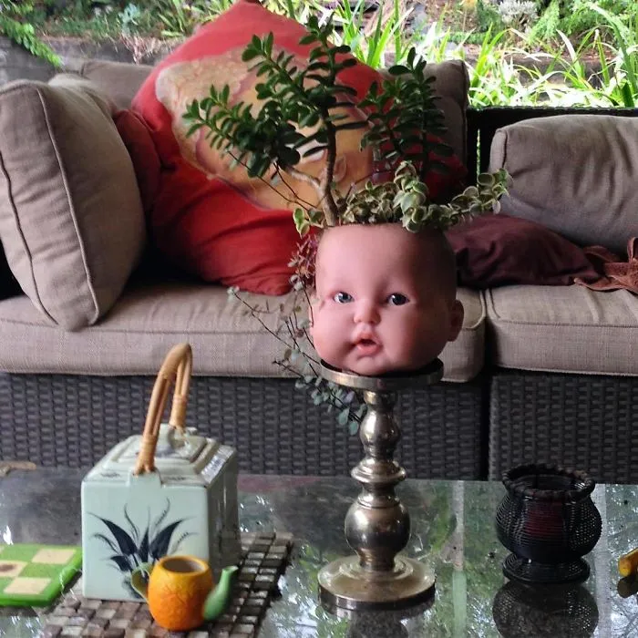 145 People Who Turned Old Dolls Into Planters And Scared The Hell Out Of Their Neighbors