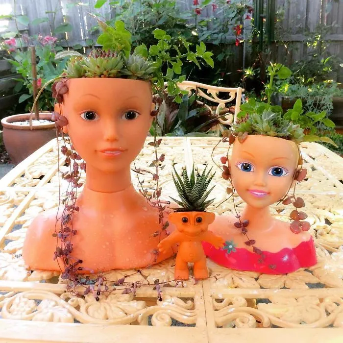 145 People Who Turned Old Dolls Into Planters And Scared The Hell Out Of Their Neighbors