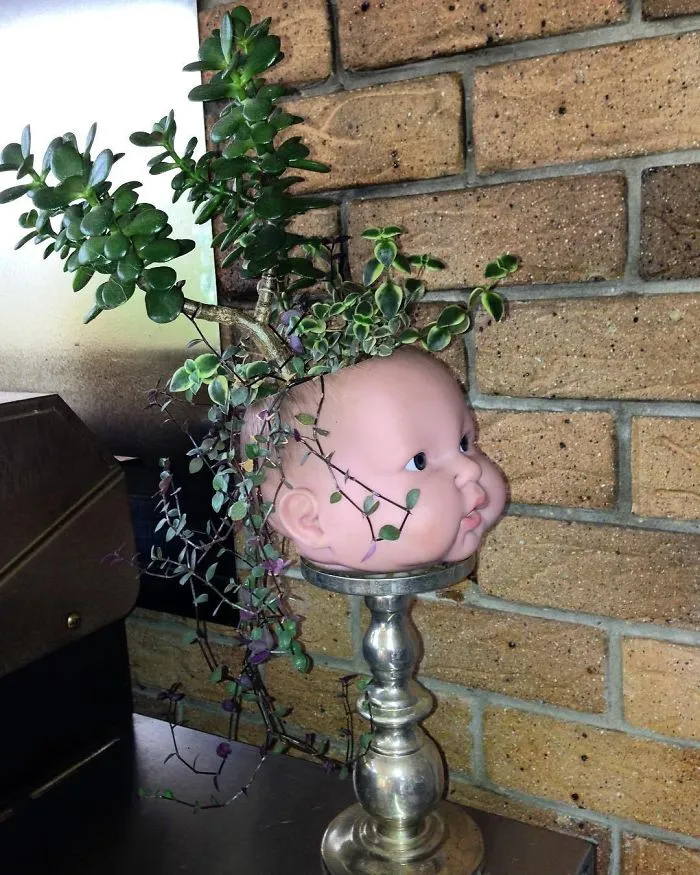 145 People Who Turned Old Dolls Into Planters And Scared The Hell Out Of Their Neighbors