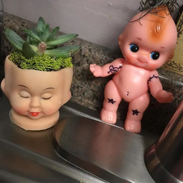 145 People Who Turned Old Dolls Into Planters And Scared The Hell Out Of Their Neighbors