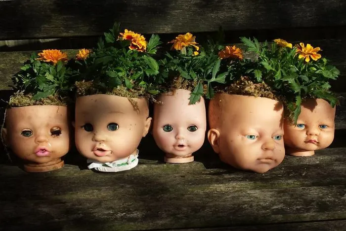 145 People Who Turned Old Dolls Into Planters And Scared The Hell Out Of Their Neighbors
