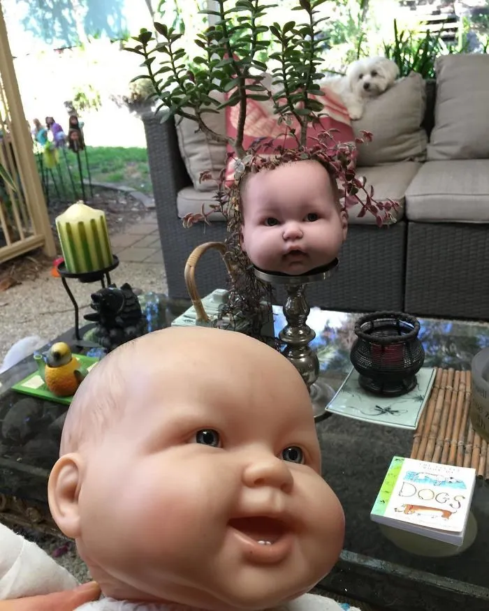 145 People Who Turned Old Dolls Into Planters And Scared The Hell Out Of Their Neighbors