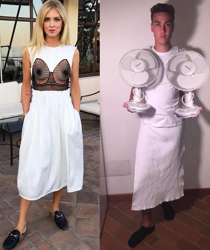 Este italiano triunfa en Instagram parodiando el look de los famosos con lo que encuentra por casa