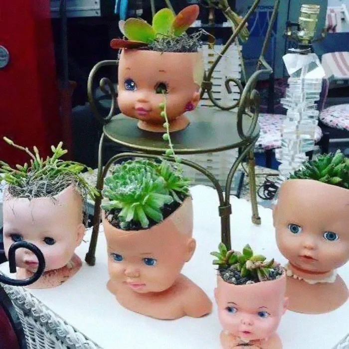 145 People Who Turned Old Dolls Into Planters And Scared The Hell Out Of Their Neighbors