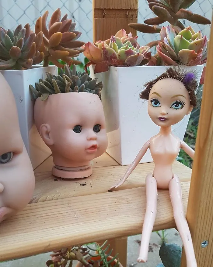 145 People Who Turned Old Dolls Into Planters And Scared The Hell Out Of Their Neighbors
