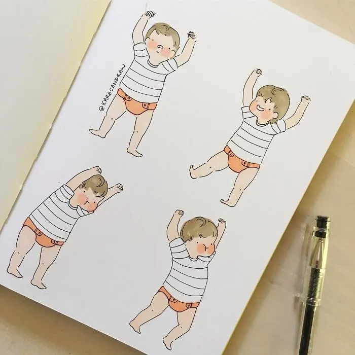 Quick Study Of Wobbly Baby Trying To Master Walking