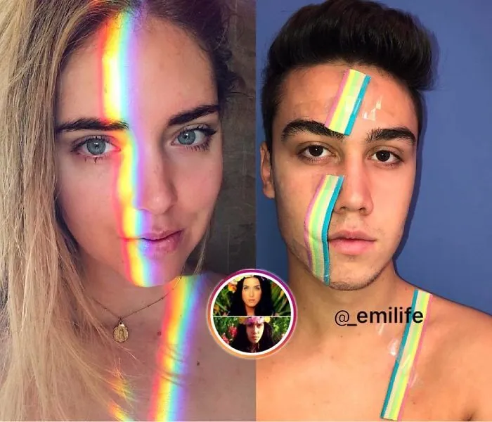 Este italiano triunfa en Instagram parodiando el look de los famosos con lo que encuentra por casa