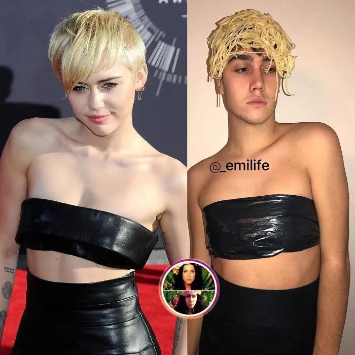 Este italiano triunfa en Instagram parodiando el look de los famosos con lo que encuentra por casa