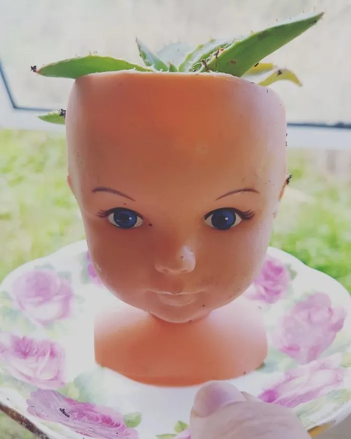145 People Who Turned Old Dolls Into Planters And Scared The Hell Out Of Their Neighbors