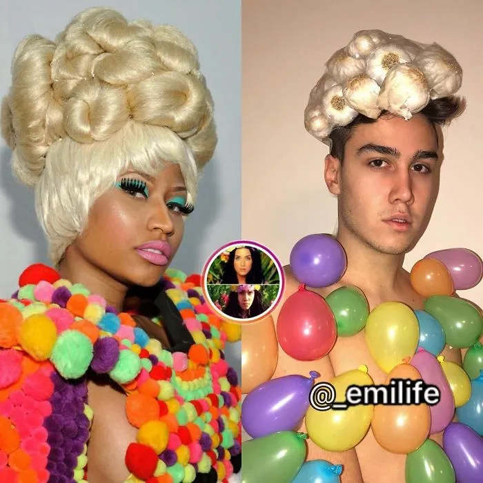 Este italiano triunfa en Instagram parodiando el look de los famosos con lo que encuentra por casa