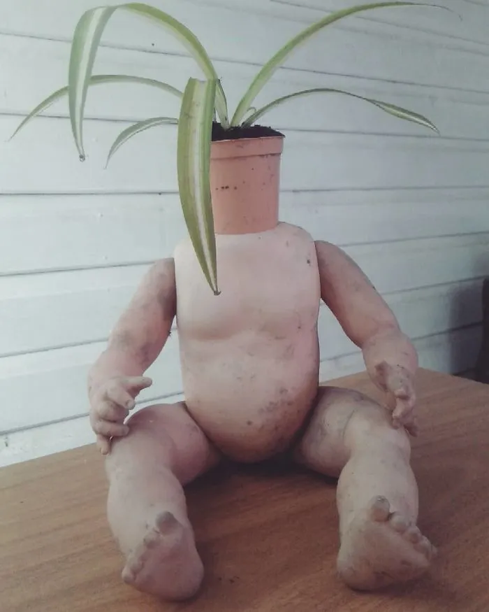 145 People Who Turned Old Dolls Into Planters And Scared The Hell Out Of Their Neighbors