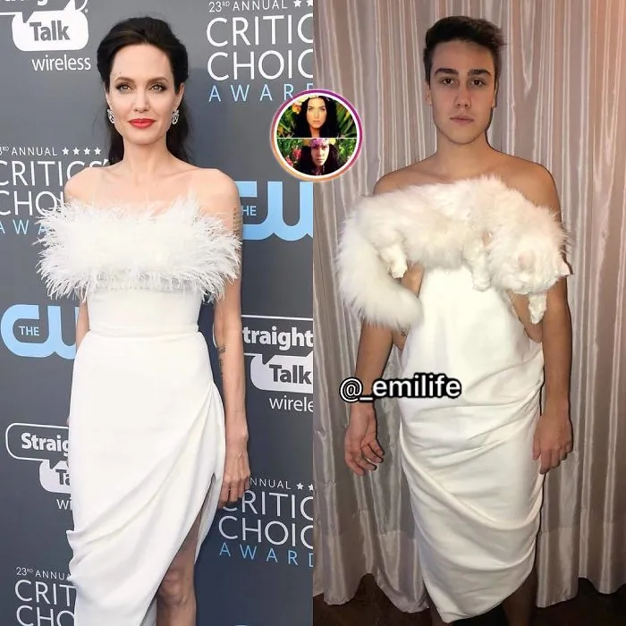 Este italiano triunfa en Instagram parodiando el look de los famosos con lo que encuentra por casa