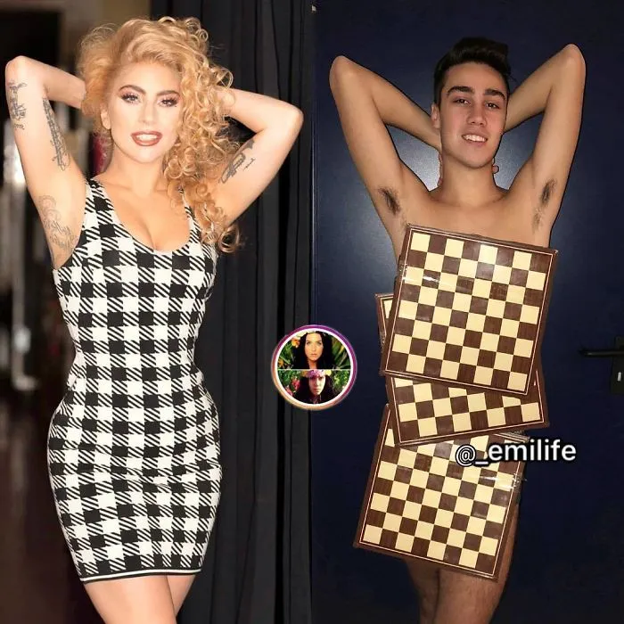 Este italiano triunfa en Instagram parodiando el look de los famosos con lo que encuentra por casa