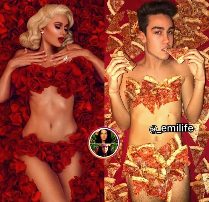 Este italiano triunfa en Instagram parodiando el look de los famosos con lo que encuentra por casa
