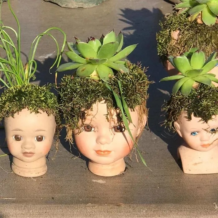145 People Who Turned Old Dolls Into Planters And Scared The Hell Out Of Their Neighbors