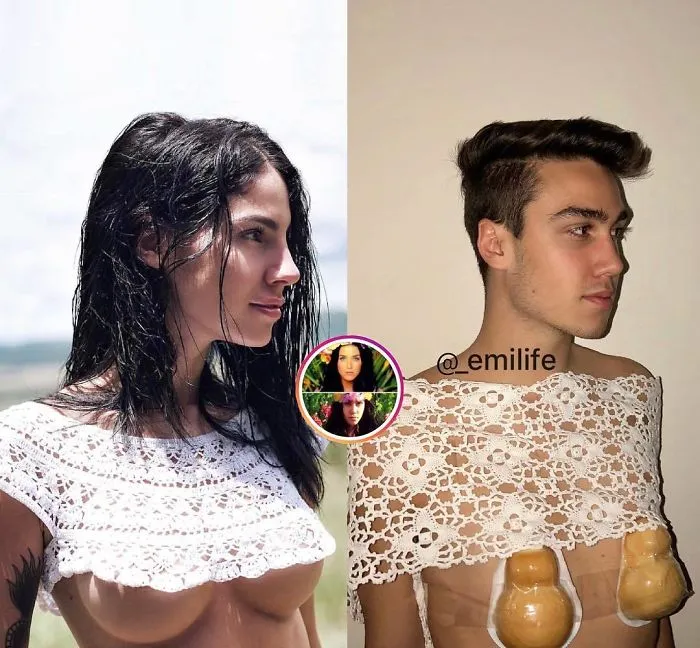 Este italiano triunfa en Instagram parodiando el look de los famosos con lo que encuentra por casa