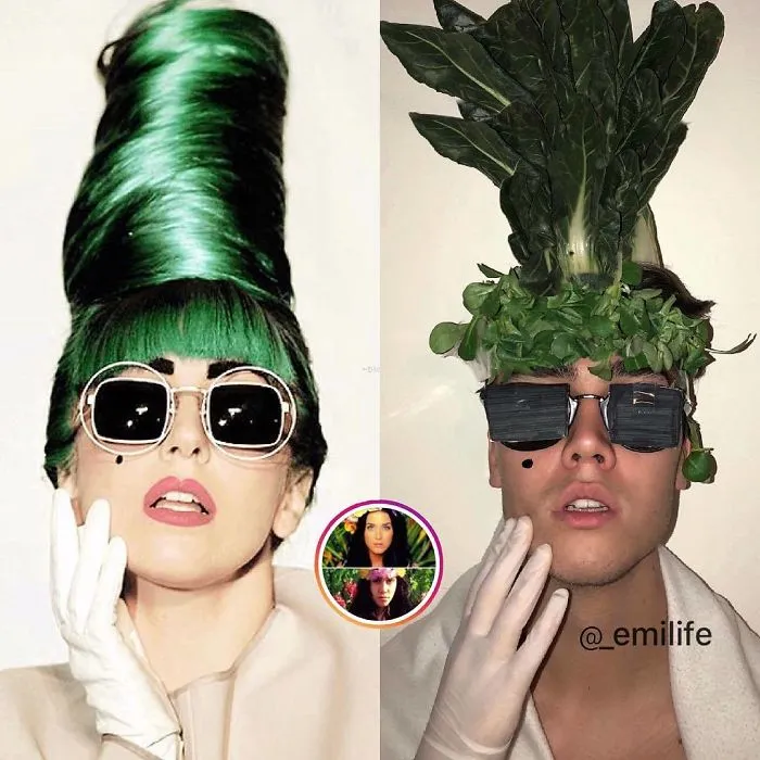 Este italiano triunfa en Instagram parodiando el look de los famosos con lo que encuentra por casa