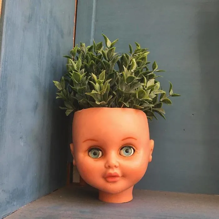 145 People Who Turned Old Dolls Into Planters And Scared The Hell Out Of Their Neighbors