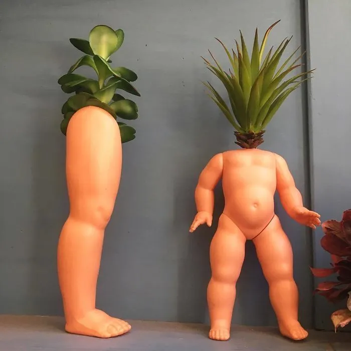 145 People Who Turned Old Dolls Into Planters And Scared The Hell Out Of Their Neighbors