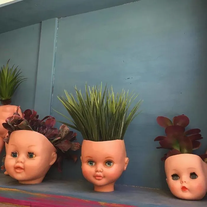 145 People Who Turned Old Dolls Into Planters And Scared The Hell Out Of Their Neighbors
