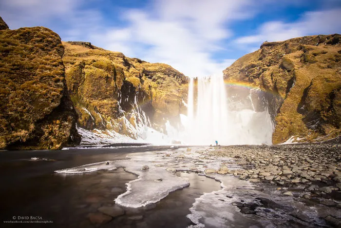 Skogafoss With A Rainbow