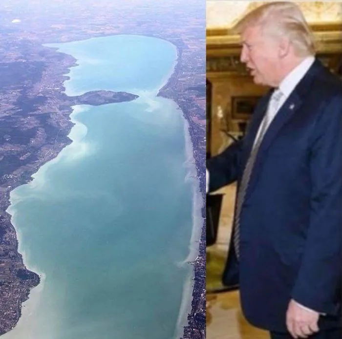 Hungarian Lake Balaton Totally Looks Like Donald Trump..😁😁
