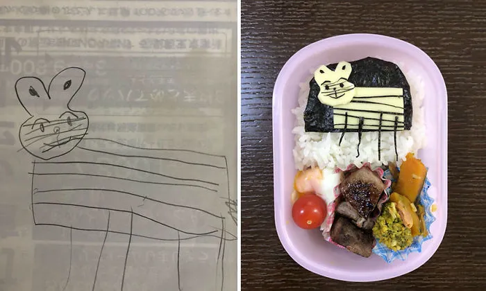Japanese Dad Takes His Daughter's Drawings And Turns Them Into Adorable Meals