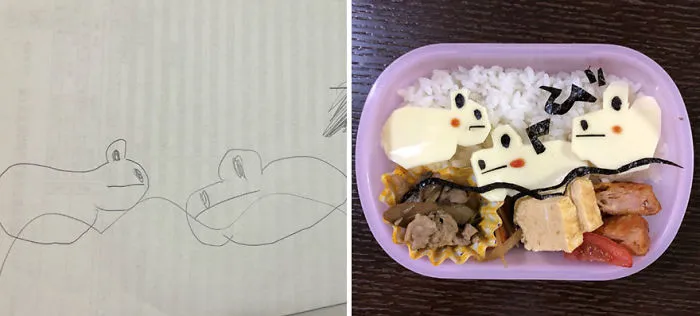 Japanese Dad Takes His Daughter's Drawings And Turns Them Into Adorable Meals