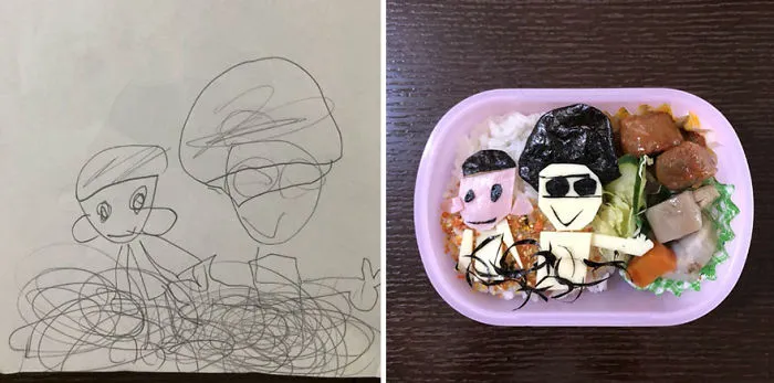 Japanese Dad Takes His Daughter's Drawings And Turns Them Into Adorable Meals
