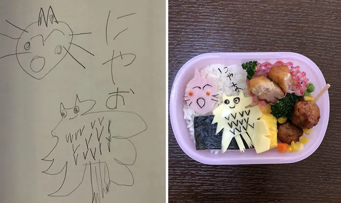 Japanese Dad Takes His Daughter's Drawings And Turns Them Into Adorable Meals