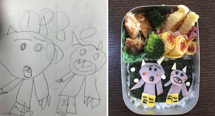 Japanese Dad Takes His Daughter's Drawings And Turns Them Into Adorable Meals